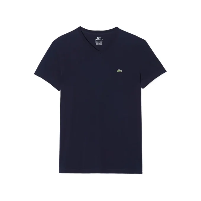 T-shirt com decote em V em algodão Pima