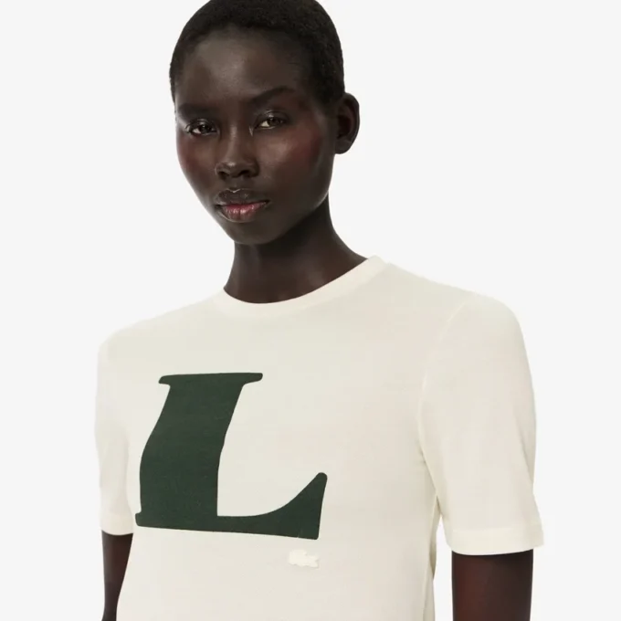 T-shirt com estampado gráfico em seda da coleção Runway