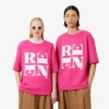 T-shirt com grafismo em cetim Runway