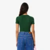 T-shirt de algodão canelado com corte justo para mulher