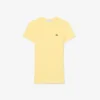 T-shirt de algodão canelado com corte justo para mulher