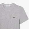 T-shirt de algodão canelado com corte justo para mulher