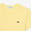 T-shirt de algodão canelado com corte justo para mulher