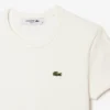 T-shirt de algodão canelado com corte justo para mulher
