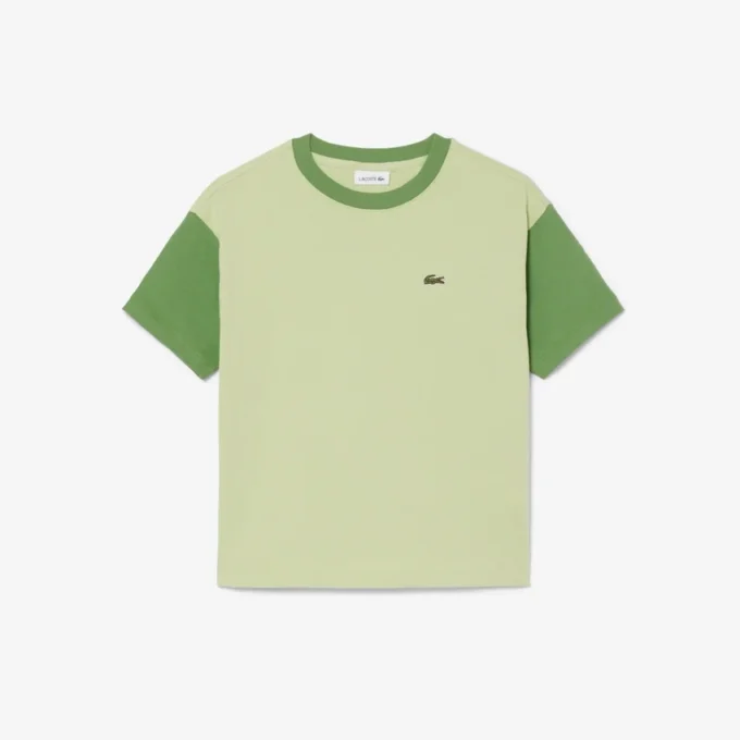 T-shirt de algodão com acabamentos contrastantes