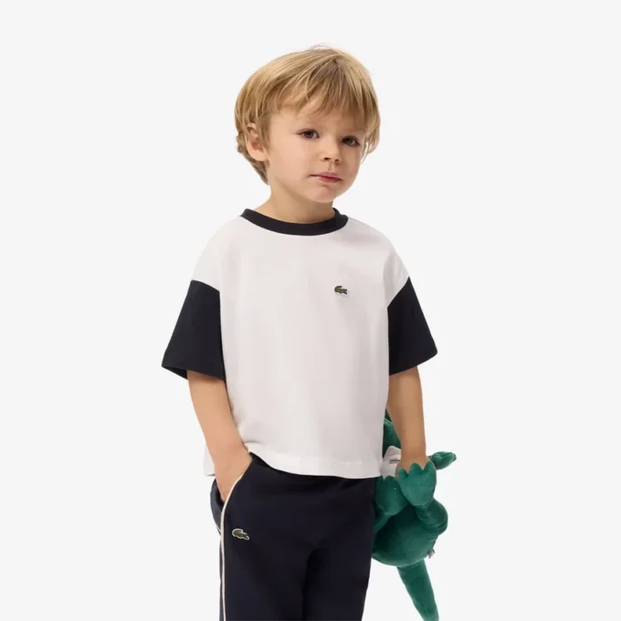 T-shirt de algodão com acabamentos contrastantes