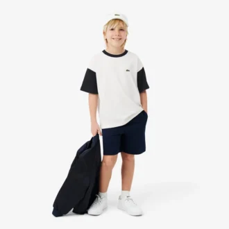 T-shirt de algodão com acabamentos contrastantes
