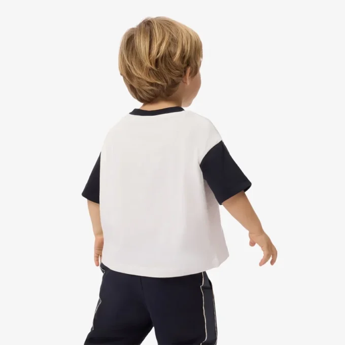 T-shirt de algodão com acabamentos contrastantes