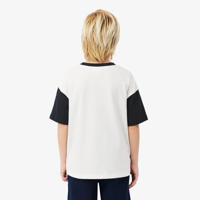 T-shirt de algodão com acabamentos contrastantes