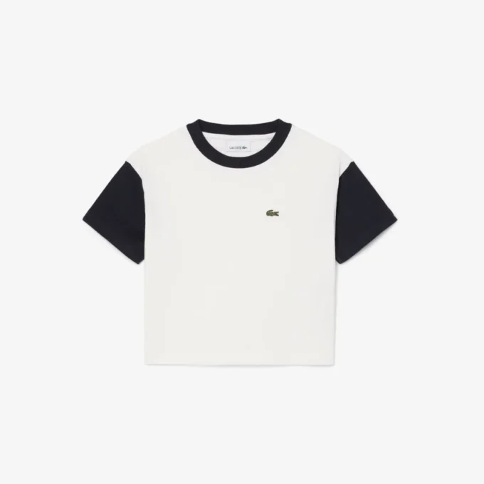 T-shirt de algodão com acabamentos contrastantes