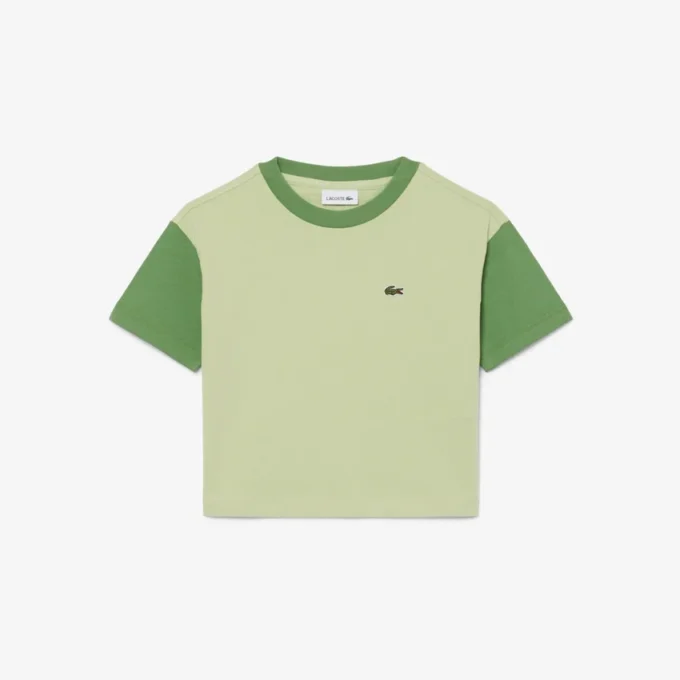 T-shirt de algodão com acabamentos contrastantes