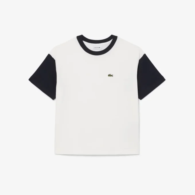 T-shirt de algodão com acabamentos contrastantes