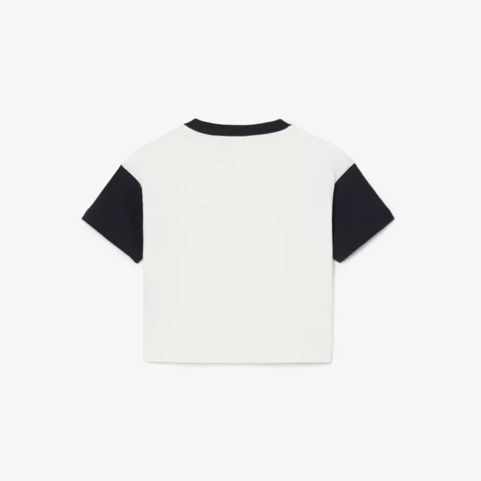 T-shirt de algodão com acabamentos contrastantes