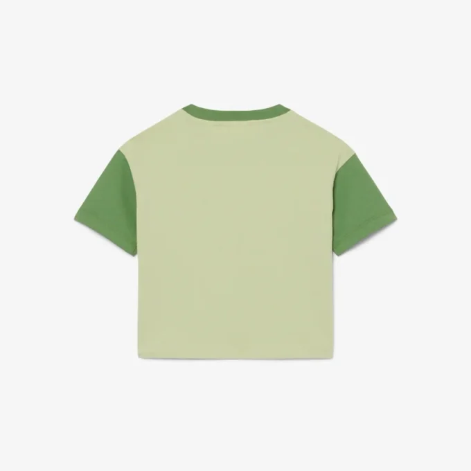 T-shirt de algodão com acabamentos contrastantes