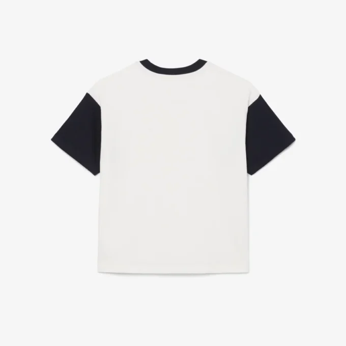 T-shirt de algodão com acabamentos contrastantes