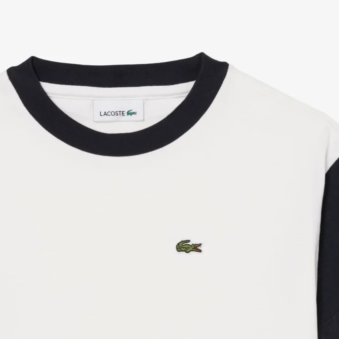T-shirt de algodão com acabamentos contrastantes