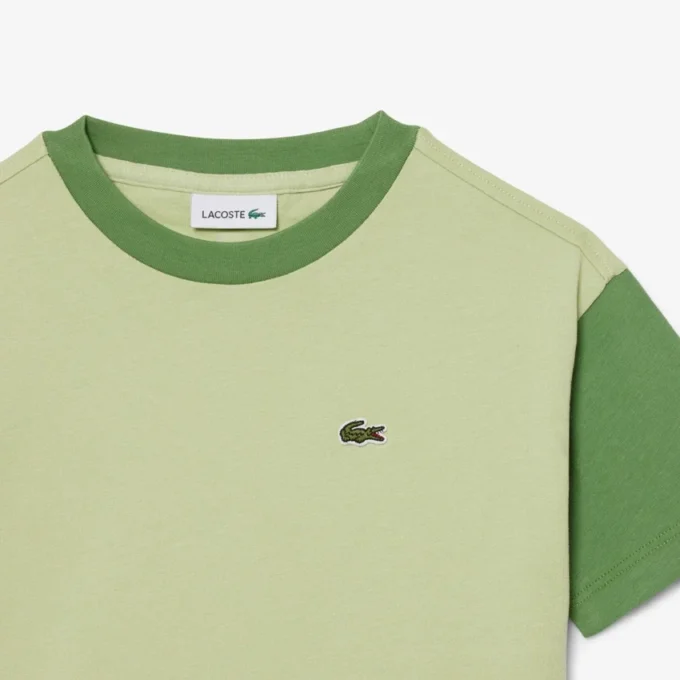 T-shirt de algodão com acabamentos contrastantes
