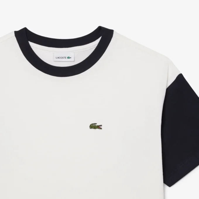T-shirt de algodão com acabamentos contrastantes