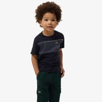 T-shirt de algodão com blocos de cor