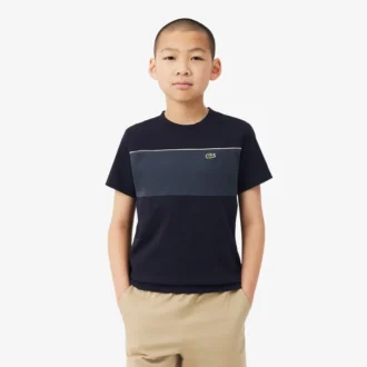 T-shirt de algodão com blocos de cor