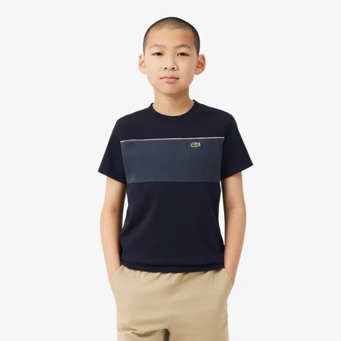 T-shirt de algodão com blocos de cor
