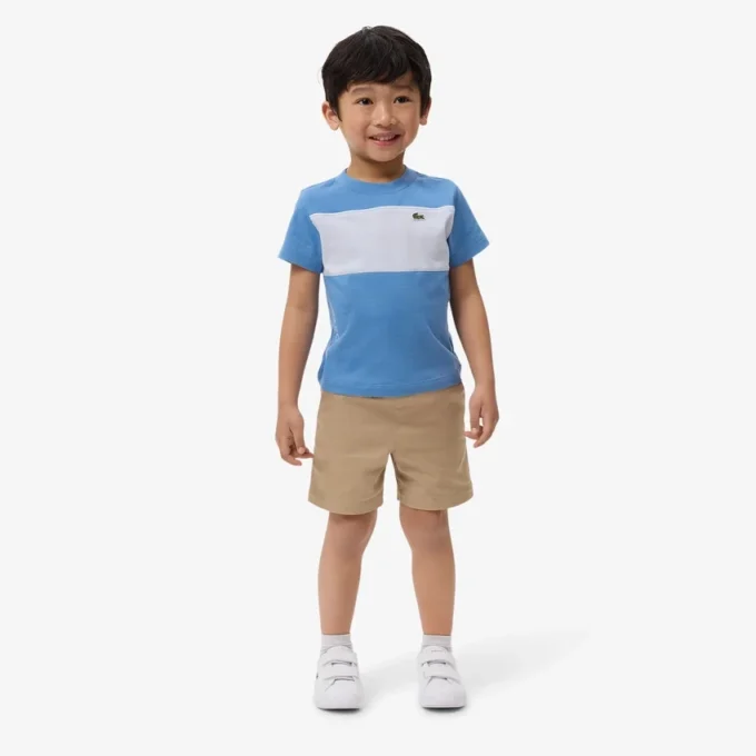T-shirt de algodão com blocos de cor