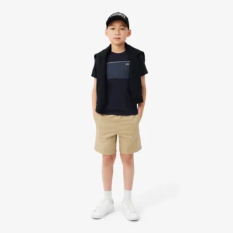 T-shirt de algodão com blocos de cor