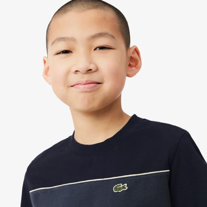 T-shirt de algodão com blocos de cor