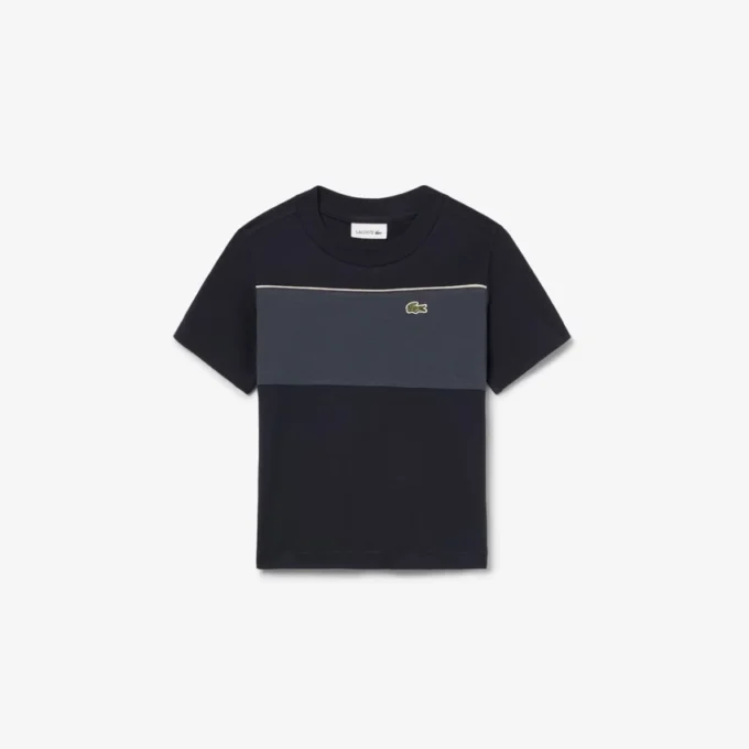 T-shirt de algodão com blocos de cor