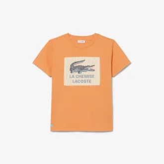 T-shirt de algodão com detalhe de emblema