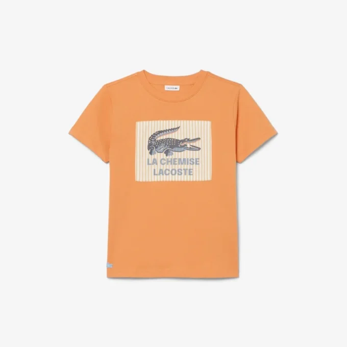T-shirt de algodão com detalhe de emblema