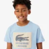 T-shirt de algodão com detalhe de emblema