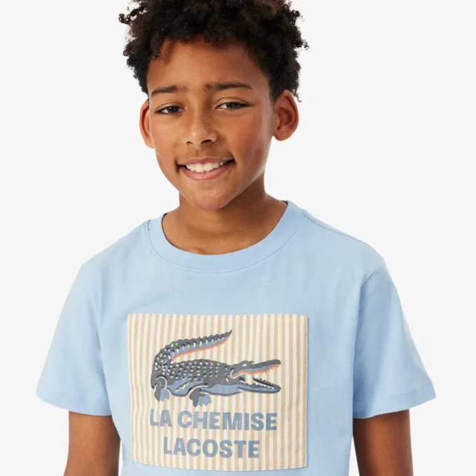 T-shirt de algodão com detalhe de emblema