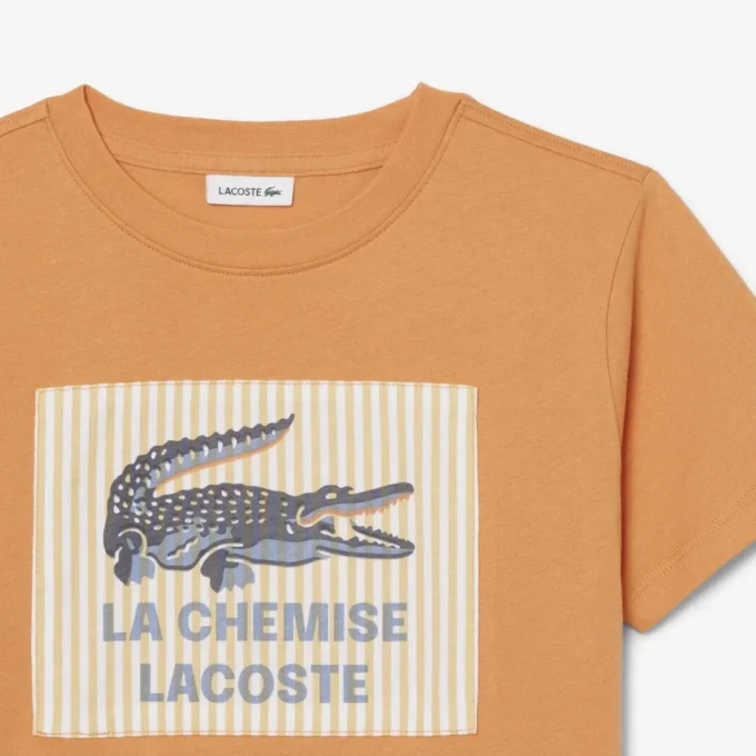 T-shirt de algodão com detalhe de emblema
