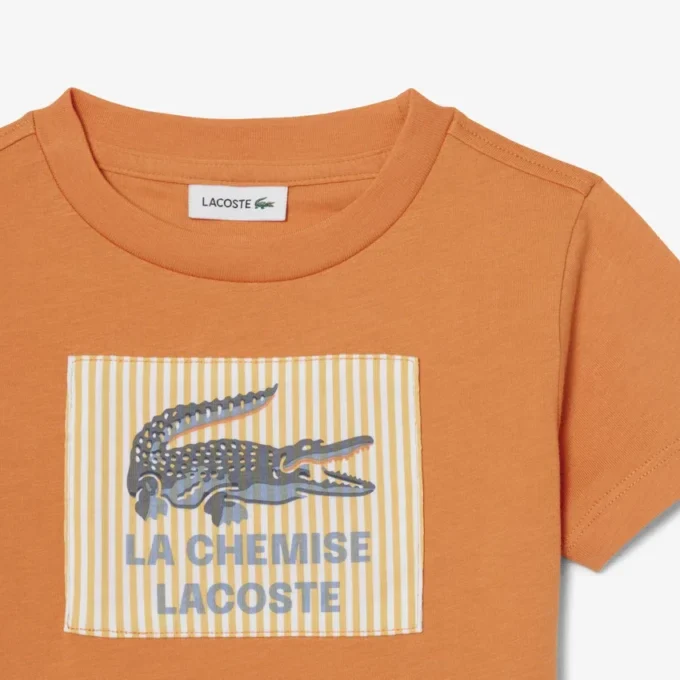 T-shirt de algodão com emblema