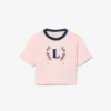 T-shirt de algodão com emblema contrastante