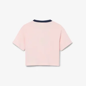 T-shirt de algodão com emblema contrastante