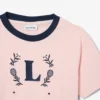 T-shirt de algodão com emblema contrastante