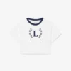 T-shirt de algodão com emblema contrastante