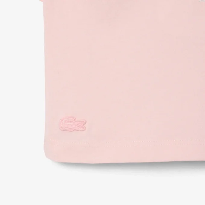T-shirt de algodão com emblema contrastante