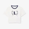 T-shirt de algodão com emblema contrastante