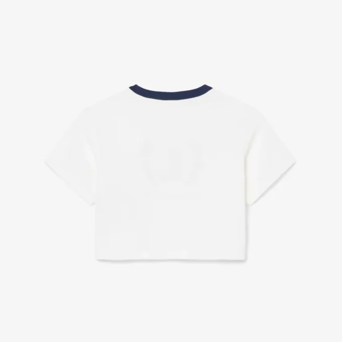 T-shirt de algodão com emblema contrastante
