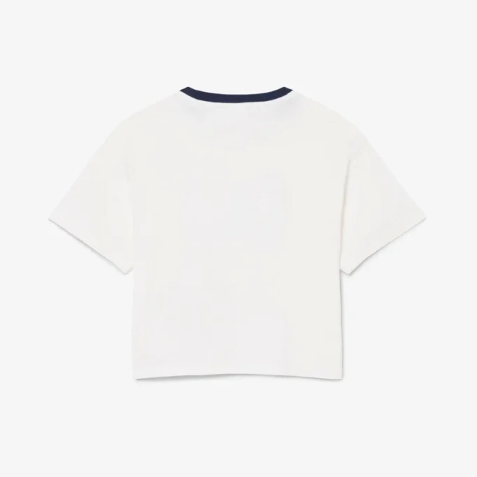 T-shirt de algodão com emblema contrastante