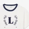 T-shirt de algodão com emblema contrastante