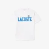 T-shirt de algodão com emblema contrastante para homem