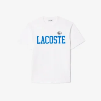 T-shirt de algodão com emblema contrastante para homem