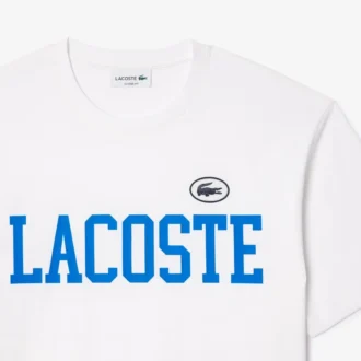 T-shirt de algodão com emblema contrastante para homem
