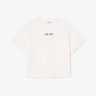 T-shirt de algodão com estampado de bolas e corte oversized para mulher