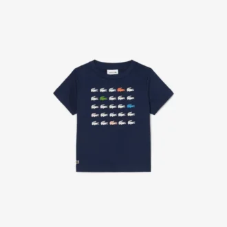 T-shirt de algodão com estampado de crocodilo