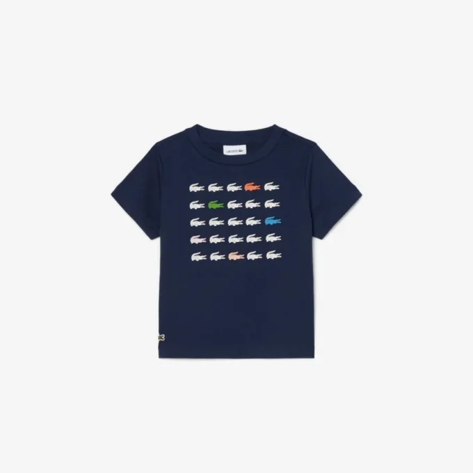 T-shirt de algodão com estampado de crocodilo
